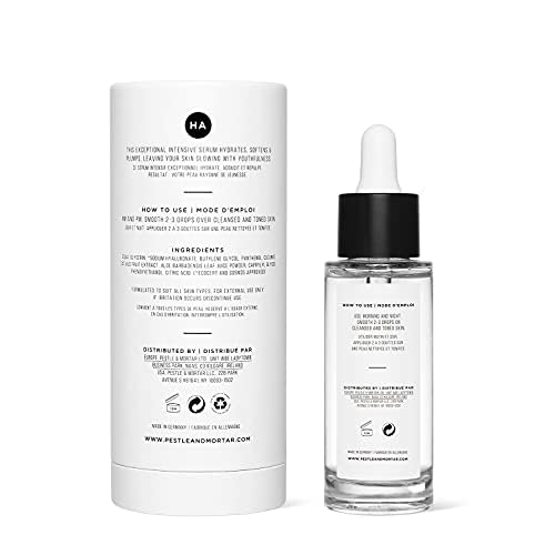 Pestle & Mortar 2% Pure Hyaluronic Acid Serum for Face, with Vitamin B5, Anti-Ageing, Hydrating Facial Moisturizer ? Deep Hydration and Fragrance Free 30ml/1 oz