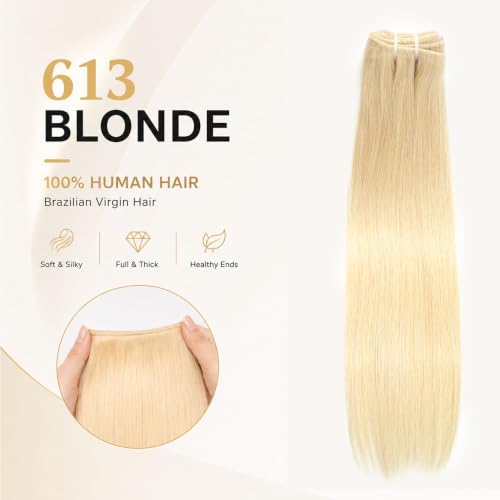 Blonde 14 Inch YAREESONG 613 Human Hair Bundles - Straight 12A Remy Hair