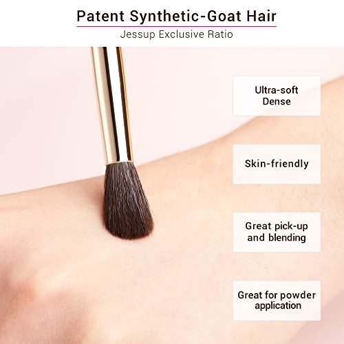 Jessup Professional Eye Makeup Brushes Set Natural-Synthetic 15pcs T284 with Foundation Brush SF001