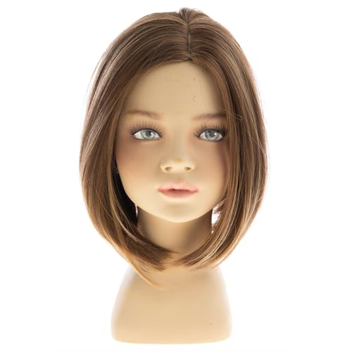 Kids Short Wavy Light Brown Wig for Children Girls Cosplay & Costume
