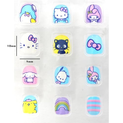 Hello Kitty Nail Art Sticker Set - 36 Pc Accessory Bundle of Stick-On Nails for Birthday Supplies, with Stickers and More | for Girls and Kids
