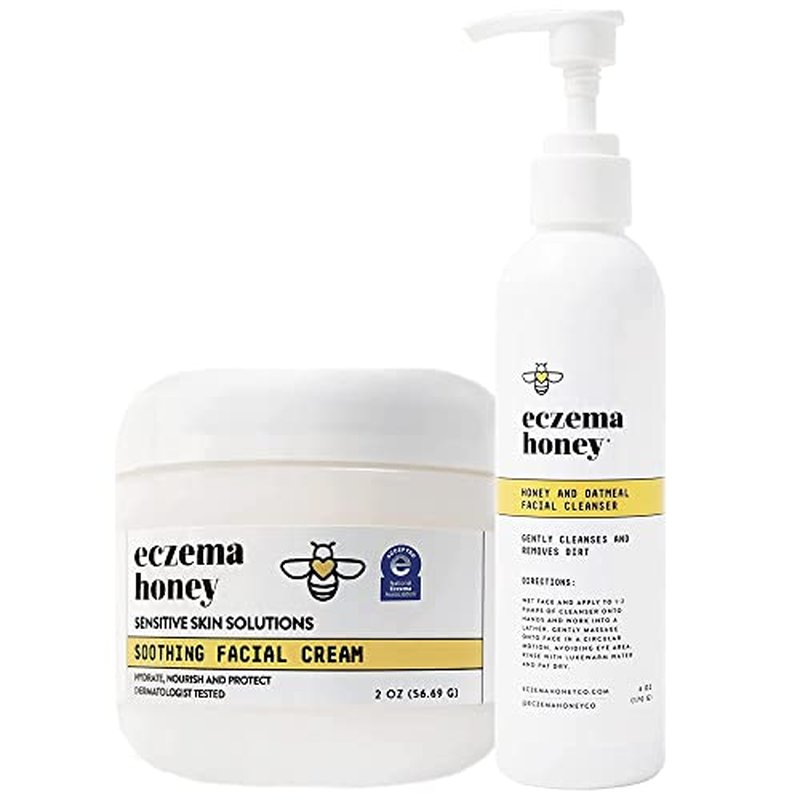 ECZEMA HONEY Oatmeal Facial Cleanser - Soothing Facial Cream - Bundle for Sensitive & Dry Skin - Cruelty Free
