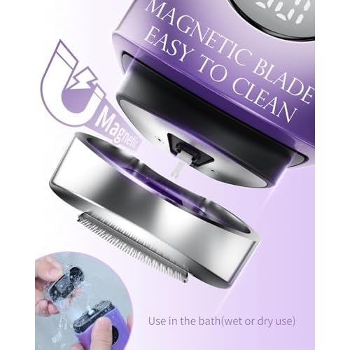 Cordless Electric Razors for Women, Travel Electric Shaver with LED Display, IPX7 Waterproof Wet Dry, Rechargeable Body Trimmer Shaver for Pubic, Face,Bikini,arms, Legs