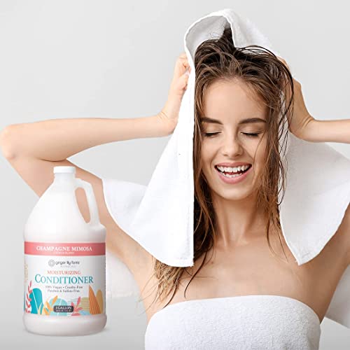 Ginger Lily Farms Botanicals Moisturizing Conditioner for Dry Hair, Champagne Mimosa, 100% Vegan & Cruelty-Free, Citrus Blend Scent, 1 Gallon (128 fl oz) Refill