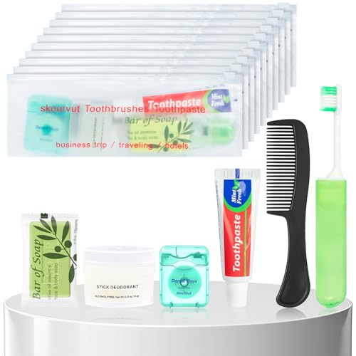 Homeless Kit Bulk Hygiene Kits,Toiletry Kit Travel Size Toiletries in Zip Pouch,Homeless Care Package Supplies Ideal for Men Women Homeless Hotel Charity