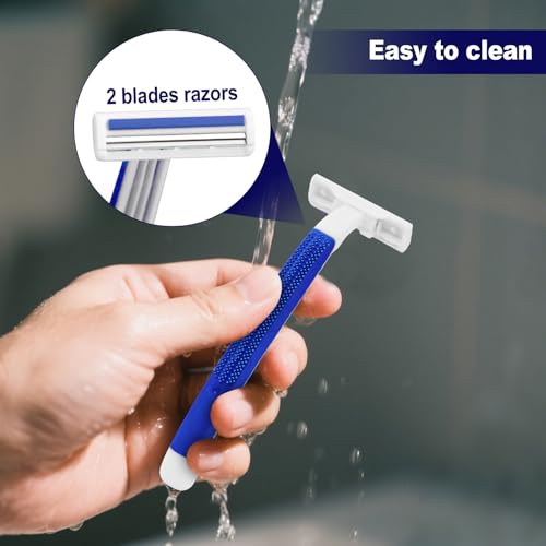 Disposable Razors in Bulk,razors individually wrapped bulk,Twin Blade Razors with Clear Safety Cap and Shaving Cream, Razors For Homeless, Hotel,Air Bnb,Shelter/Homeless/Travel (100PCS)