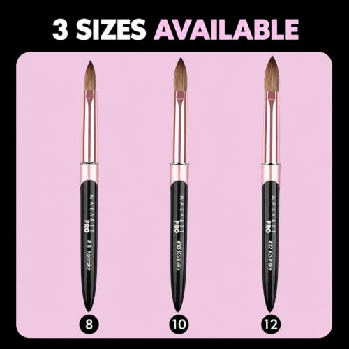 MakarttPro Kolinsky Acrylic Nail Brush #10 - Pure Sable Hair, Monomer-Resistant Handle
