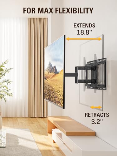 Mounting Dream Sliding Full Motion TV Wall Mount for 42-86 Inch TVs, Max 132lbs, Includes Sliding & Tilt Features