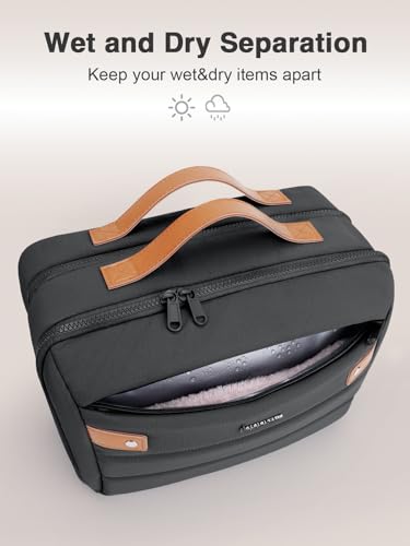 COOSKY Black Large Hanging Waterproof Toiletry Bag for Travel & Makeup