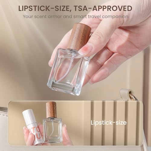 Refillable Perfume Atomizer Set - Walnut 15ml/0.5oz, 30 Pieces Travel Spray Bottles