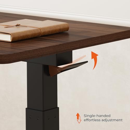 FitStand 28'' Mahogany Overbed Bedside Table with Wheels - Small Size