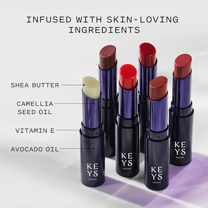 Keys Soulcare Comforting Tinted Lip Balm, Moisturizes, Smooths & Softens Dry Lips with Shea Butter, Buildable Sheer Color, Long-Lasting, Vanilla Scent