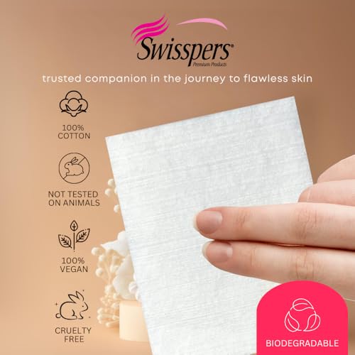 Swisspers Premium Facial Cleansing Pads XL, Cotton, Pack of 6