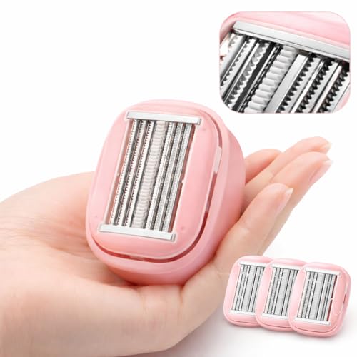 Travel Razors for Women & Men Self-Cleaning, Quick, Smooth, and Safe Self-Stropping Razor Blades for Shaving Head, Legs, Arms, Body (Pink)