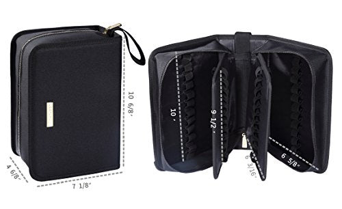 Lipstick Organizer Bag - Large Capacity Travel Makeup Case, 67 Slots, Black