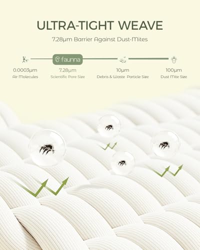 King White Cotton Duvet Cover with Dust Mite Protection - Hypoallergenic Bed Protector