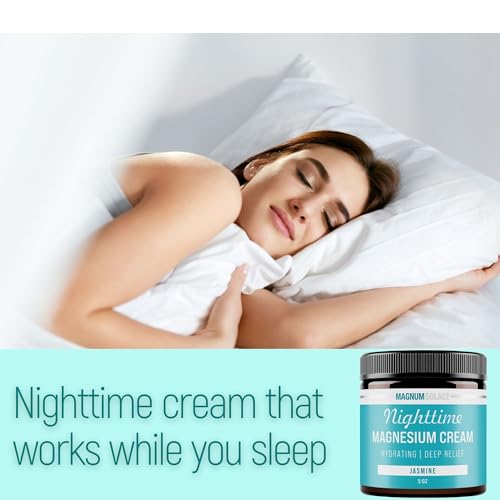 Magnum Solace Nighttime Magnesium Cream ? Soothing Relief & Relaxation, Highly Concentrated Magnesium for Muscles & Joints ? Apply to Legs or Feet Before Bed ? Skin-Friendly
