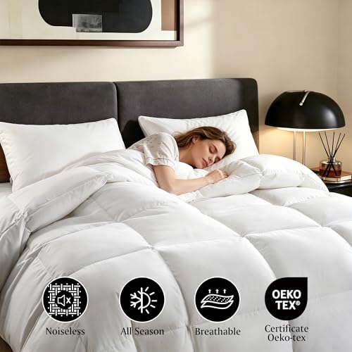 Beautyrest White Goose Feather & Down Comforter King All Season (King) – OEKO-TEX Cotton Shell