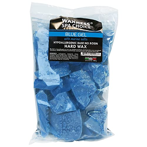 Waxness 35.2oz No Rosin Blue Gel Hard Wax Beads with Marine Salts - Italian Made