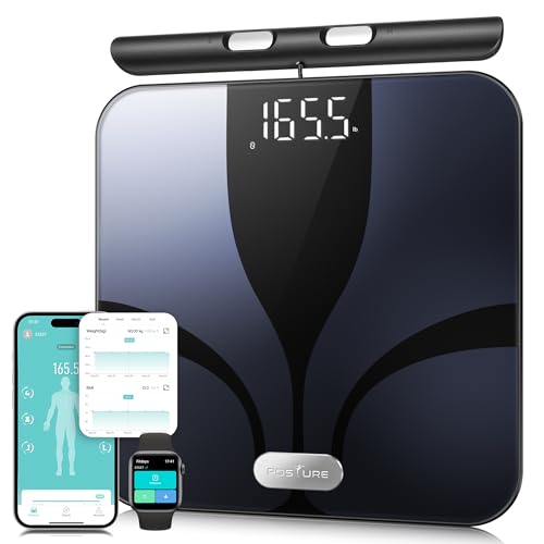 Blue Posture Body Fat Scale with Bluetooth & Voice Prompt - Full Body Composition Analyzer