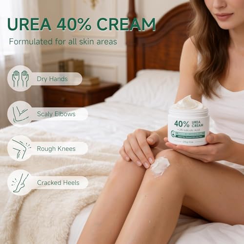 Urea Cream 40% for Feet with Salicylic Acid, Callus & Cracked Heel Care - 6 OZ Pack of 3