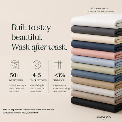 Egyptian Cotton King Sheets - Silky Sateen Bed Linen, Deep Pocket, White - Variation 01