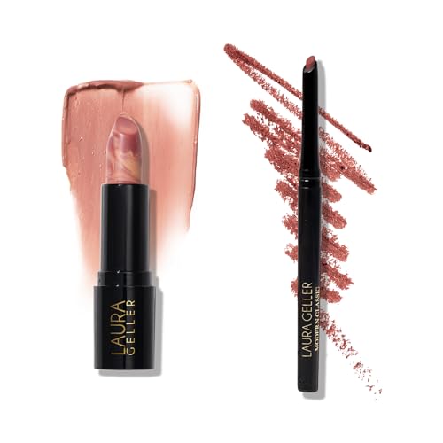 LAURA GELLER NEW YORK Italian Marble Sheer Lipstick, Berry Banana + Modern Classic Lip Liner, Sassy Spice