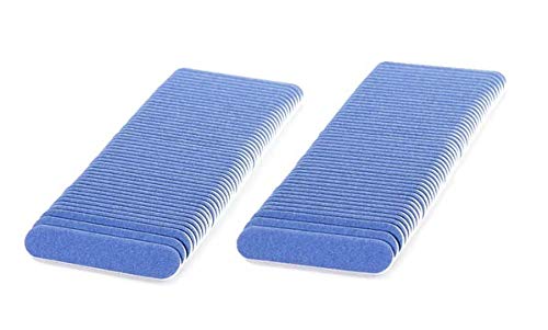 Mini Blue Nail Files Set - Double-Sided 120/240 Grit Emery Boards for Natural & Acrylic Nails