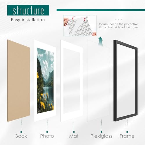 Picrit 24x32 Black Poster Frame 3 Pack - Wall Mountable Art Frames for Photos