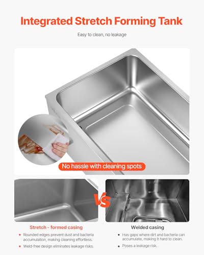 Commercial Food Warmer 24QT with 1/3 & 1/6 Pan Variations - Stainless Steel Steam Table for Catering