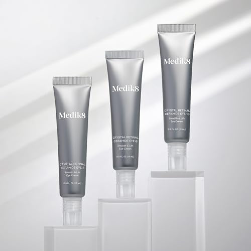 Medik8 Crystal Retinal Ceramide Eye 3 - Lifting Eye Cream with Vitamin A - Smoothing Under Eye Cream for Wrinkles and Sensitive Skin - 0.5 oz