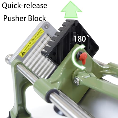French Fry Cutter 3/8, 1/4 & 1/2 Inch Blade Stainless Steel Potato Slicer Manual