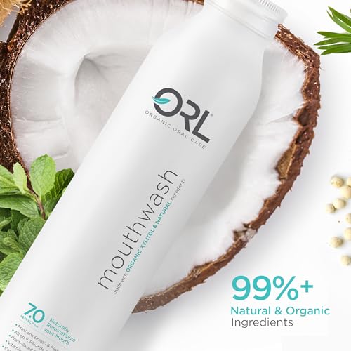 Mint Mouthwash - Organic, Alcohol-Free, pH 7.0, Enamel Strengthening, Eco-Friendly Aluminum Bottle 16.9 oz