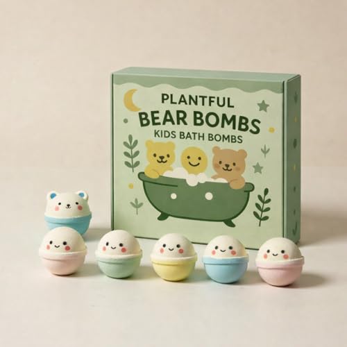 Kids Bath Bomb Set with Natural Essential Oils - 9 Pack Bubble Fizzy for Boys & Girls