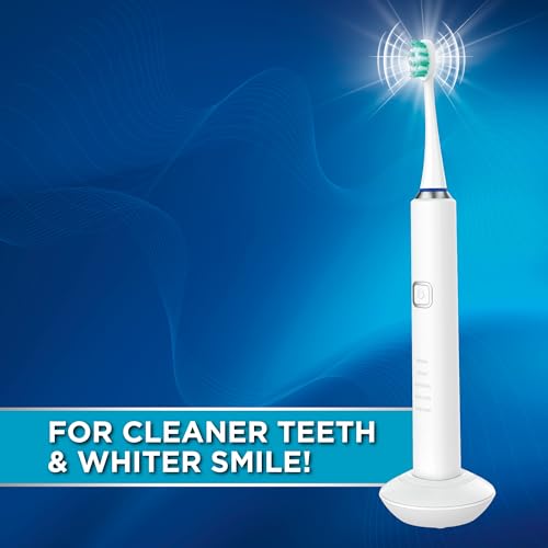 Ontel Miracle Smile Electric Toothbrush 40,000 VPM, 5 Modes, 6 Bristle Heads, USB Dock, Travel Case