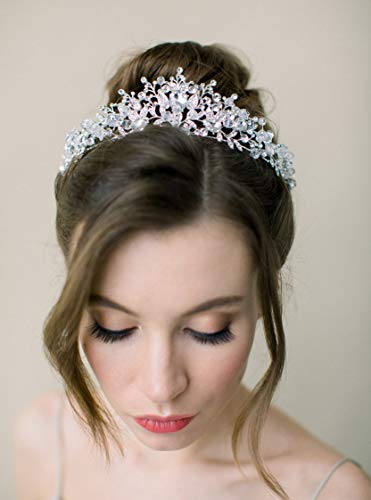 Women’s Bridal Tiara Crown with Rhinestones - Silver & Clear Variation
