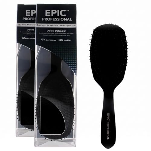 Wet Brush Deluxe Detangler Hair Brush - Black, Pack of 2