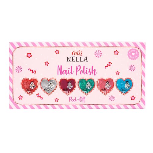 Kids Nail Polish Set with Glitter - 6 Non-Toxic Water-Based Peel-Off Colors