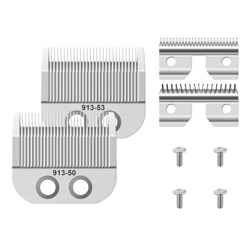 Fine Blade & Medium Blade Compatible with Oster Fast Feed 076023 and Salon Pro Clippers 076830 Blades Replacement,(Fine Blade+Medium Blade-2 Pack)