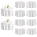 White Round Tablecloth 120 Inch, 10 Pack Washable Polyester Cover for Dining & Events - Variation of White / 10 Pack