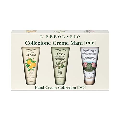 L'Erbolario Hand Cream Collection 2 - Olive Oil Cuticle and Nail Care Lotion - Lemon and Rose Perfumed Moisturizing Hand Lotion for Smooth Skin - 3 Pc