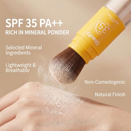 Mineral Sunscreen Setting Powder, Powder Scalp Sunscreen for Face, Powder SPF 35, Lightweight, Long Lasting, Oil Control, Natural Matte Finish, Breathable for All Skin (Translucet)