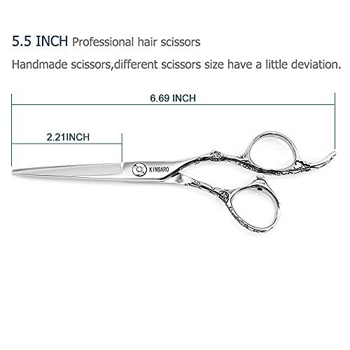Professional 5.5 Inch Hair Cutting Scissors - Rose Handle, 440C Steel, Salon & Home Use