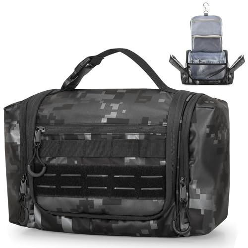 Prokva Hanging Toiletry Bag for Men - Black Digital Travel Organizer