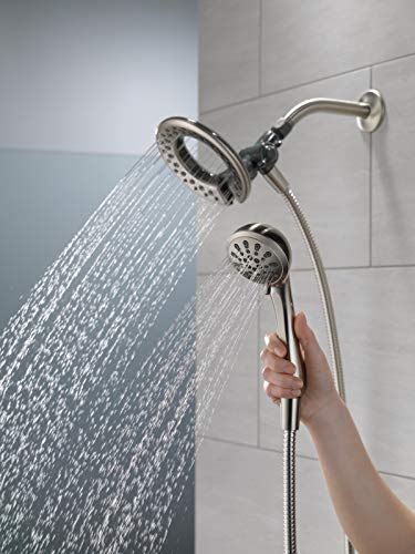 SpotShield Brushed Nickel 2-in-1 Shower Head with Handheld Spray - Delta 75486CSN