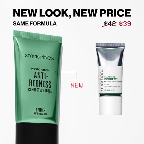 Smashbox Photo Finish Anti-Redness Primer | Color-Correcting Makeup Primer Neutralizes Redness | Hydrating Makeup Primer + Soothing Algae, Rose & Mushroom Extracts, Dermatologist-Tested, 1 Fl Oz