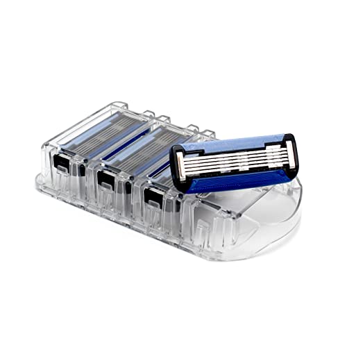 Preserve Shave 5 Five Blade Refillable Razor, Made from Recycled Materials, Navy Blue and Preserve Five Blade Replacement Cartridges for Preserve Shave Five Recycled Razor (4 Count) Bundle