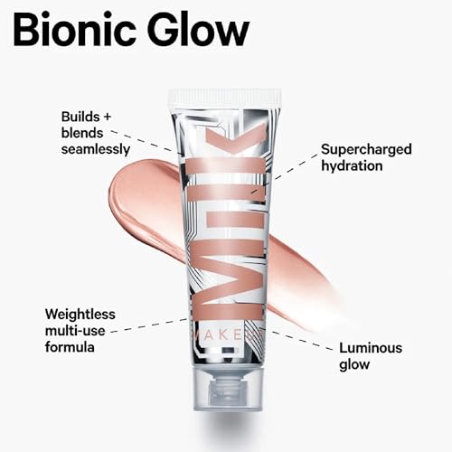 Milk Makeup Bionic Glow Liquid Illuminator - Delivers Hydrating, Natural Glow for Face & Body - Blendable & Buildable - Weightless - Vegan, Cruelty Free