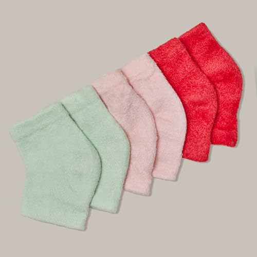 Gel-Lined Heel Socks Set for Cracked Heel Hydration and Repair - 3 Pairs