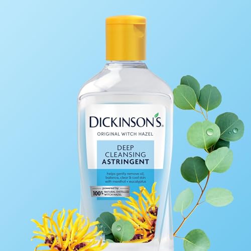 Dickinson's Witch Hazel Deep Cleansing Astringent 16 Fl Oz Pack of 3 - Natural Toner & Cleanser